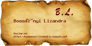 Bossányi Lizandra névjegykártya